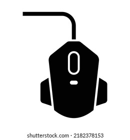 Icono del ratón de juego, negro completo. Adecuado para necesidades de diseño de contenido, afiches, banners o edición de vídeo