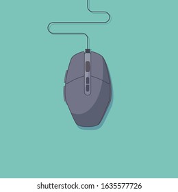 gaming mouse icon. Simple line games icon. Can be used as web element, playing design icon on green background