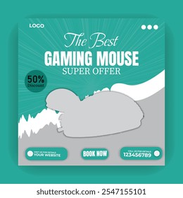 Gaming Mouse Sale Social Media Post Design Template

