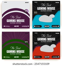 Gaming Mouse Sale Social Media Post Design Template
