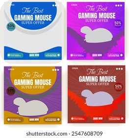 Gaming Mouse Sale Social Media Post Design Template