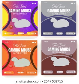 Gaming Mouse Sale Social Media Post Design Template