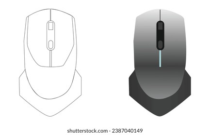 Gaming Mouse Vector Illustration Icon Symbol