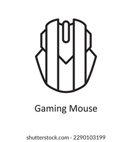 Gaming Mouse Vector Outline icon Design illustration. Gaming Symbol on White background EPS 10 File
