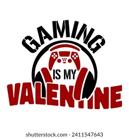 El juego es mi diseño de camisetas de San Valentín con auriculares y gamepad. Un regalo perfecto para los jugadores en el día de San Valentín.