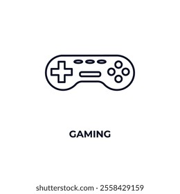 gaming outline icon. Linear vector from ai and tech concept. Thin line gaming icon isolated on white background