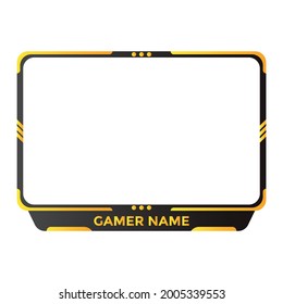Gaming overlay for live streamers vector design. Stylish gaming frame overlay design with yellow and black color shade. Stylish overlay for live streamers vector illustration.