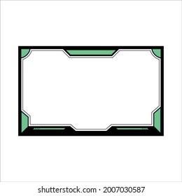 Gaming overlay for live streamers vector design element. Gaming frame overlay design with dark green and black color shade. Stylish overlay for live streamers vector illustration.
