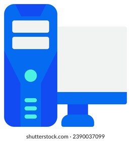 Gaming PC-Icon-Illustration, für Web, App, Infografik usw.