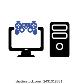 Gaming Pc Icon, Vector Graphics Illustrations 