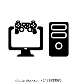 Gaming Pc Icon, Vector Graphics Illustrations 