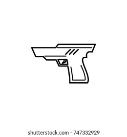 Gaming pistol vector icon. Simple line games icon. Can be used as web element, playing design icon on white background