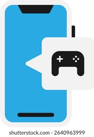 Gaming Play Joystick Icon Vector Flat Illustration