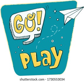 Gaming, playing icon doodle banner. Hand drawn sketched. Vector Illustration.