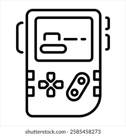 Gaming portable console icon in linear style 