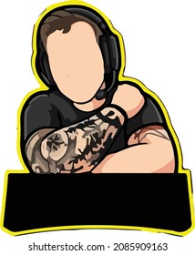 Gaming Portrait logo vector, change to editable file