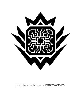 Gaming Processor Silhouette Vector Icon