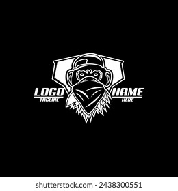 gaming punk gorilla mascot line template logo design