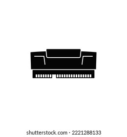 Gaming RAM icon in black flat glyph, filled style isolated on white background