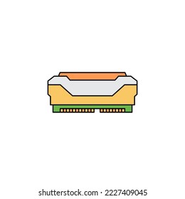 Gaming RAM icon in color, isolated on white background 