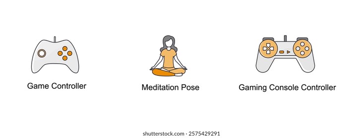 Gaming and Relaxation. Gaming Console Controller, Meditation Pose, Game Controller