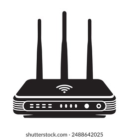 Gaming-Router Vektorgrafik, Illustration, Silhouette Art eps