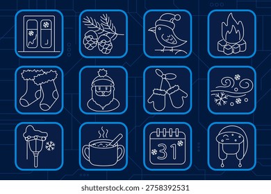 Gaming set icon. Arcade character, platform game screen, play button, handheld console, game controller, mushroom powerup, gear controller, desktop gaming, pause symbol, retro joystick