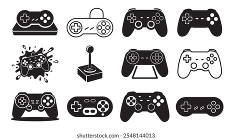 Gaming Silhouette bundle, Gaming icon Set.