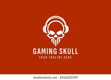 gaming skull logo vector icon illustration