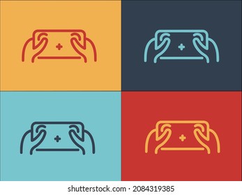 Plantilla de logotipo de smartphone para juegos, icono plano simple del juego, smartphone, teléfono