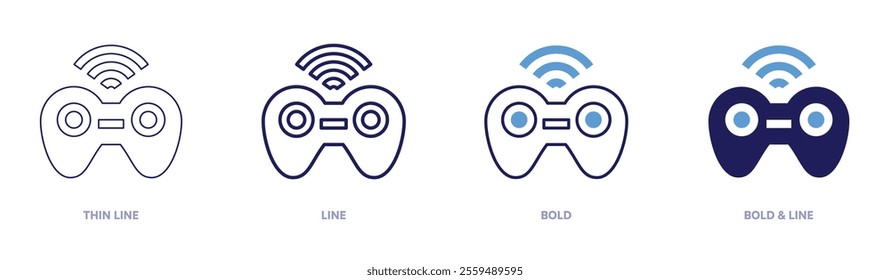 Gaming software icon in 4 different styles. Thin Line, Line, Bold, and Bold Line. Duotone style. Editable stroke.