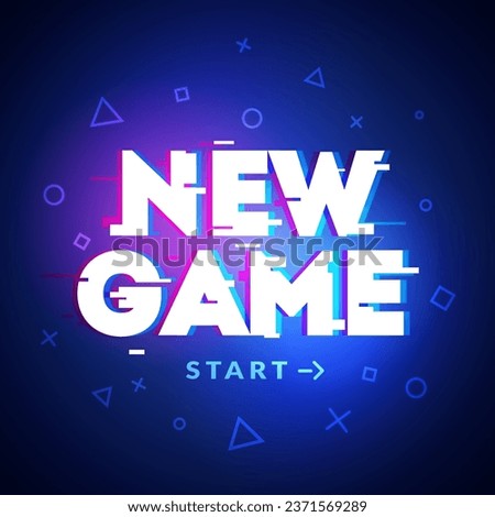Gaming Start Screen In Futuristic Glitch Style