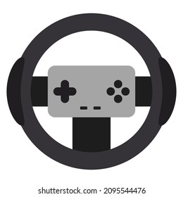 gaming steering wheel flat clipart vector illustration