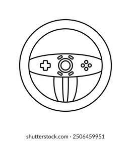 Gaming steering wheel icon on white background. Vector illustration.