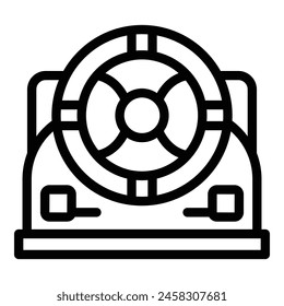 Gaming steering wheel icon outline vector. Videogame accessory. Control technology device