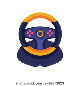 Ilustración vectorial del icono del volante del juego, volante de carreras del juego, volante