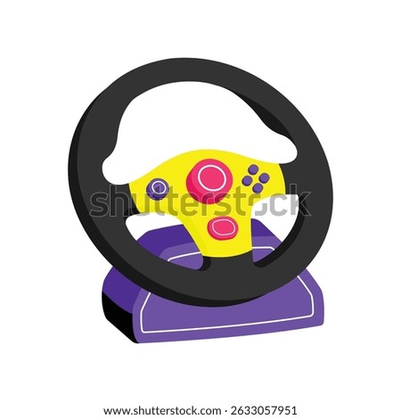 Gaming Steering Wheel Vector style icon. Eps 10 file