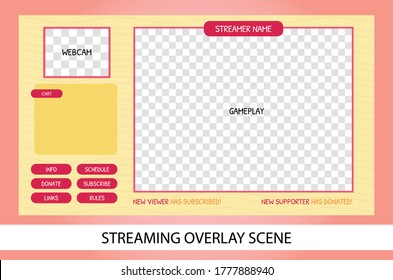 Gaming and Streaming Overlay Scene Gameplay with Chat Box