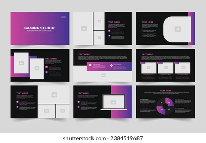 Gaming Studio Presentation Template and Gaming Presentation  Slide Layout.