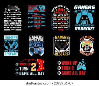 Gaming T shirt Bundle Design