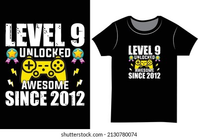 Gaming t shirt design. Birthday gift for boy gamer t shirt design.