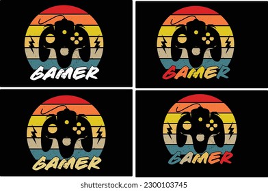 gaming  t shirt design set , retro gaming Vector design for t shirt
