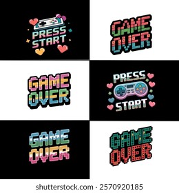 Gaming t shirt design set