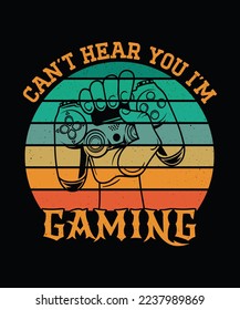 Gaming t shirt design, Vector, Retro,typography, vintage gaming gamer t shirt design.