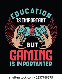 Gaming t shirt design, Vector, Retro,typography, vintage gaming gamer t shirt design.
