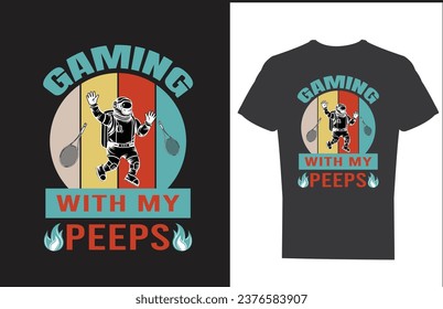 Gaming t shirt design and vector