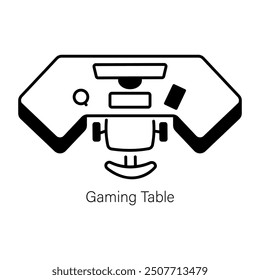Gaming table icon in line style 