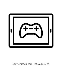 Gaming Tablet Outline bold Vector Icon which can be easily modified or Edited 