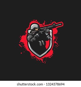 Gaming Team Design illustration vector template. Suitable for Creative Industry, Multimedia, entertainment, Educations, Shop, and any related business