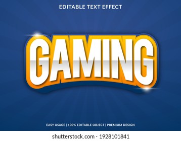 gaming text effect template design with abstract style use for business logo and brand